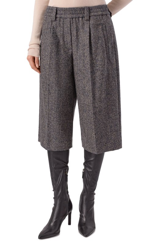 Твидовые шорты Brunello Cucinelli MG529P9038 Синий  MG529P9038 Фото 3