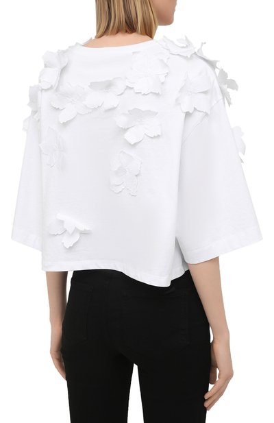 Хлопковая футболка REDVALENTINO белого цвета по цене 43050 руб., арт. VR0MG10S/5VD, фото 4 Хлопковая футболка REDVALENTINO, арт. VR0MG10S/5VD, фото 4