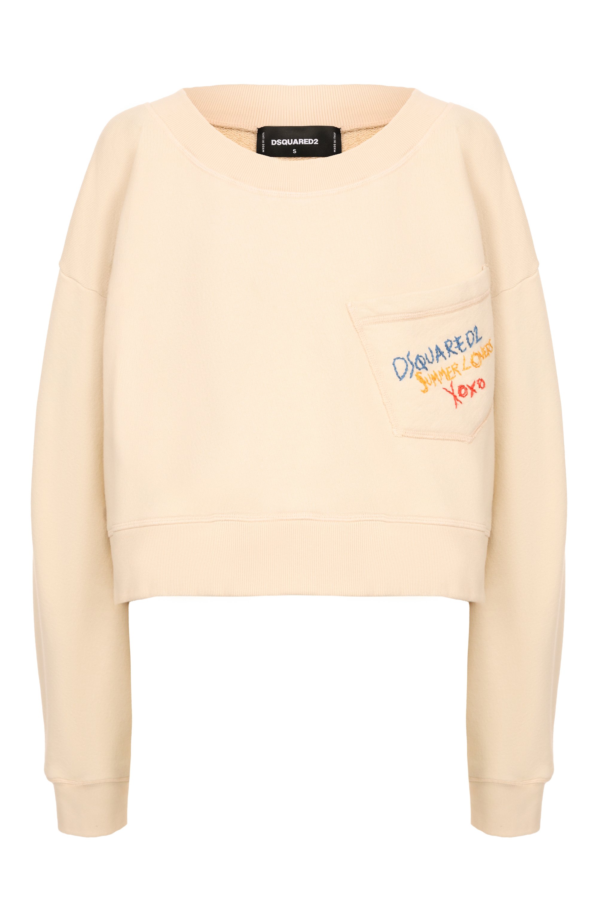 Хлопковый свитшот DSQUARED2 кремового цвета по цене 51400 руб., арт. S73GU0104/S25140, фото 1 Хлопковый свитшот DSQUARED2, арт. S73GU0104/S25140, фото 1