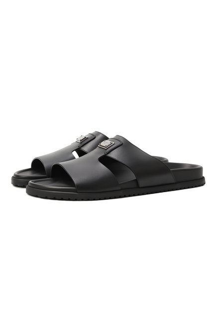 Мужские кожаные шлепанцы DOLCE & GABBANA, арт. A80506/A9Q67