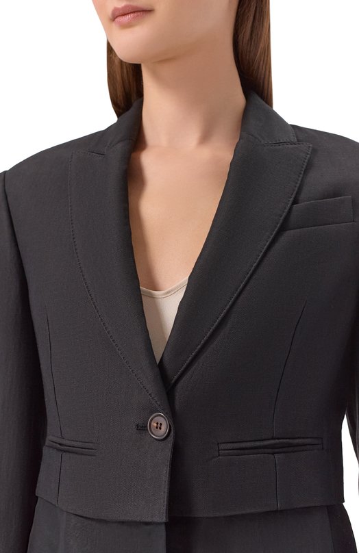 Жакет из вискозы и льна Brunello Cucinelli MH1267181 Чёрный  MH1267181 Фото 5