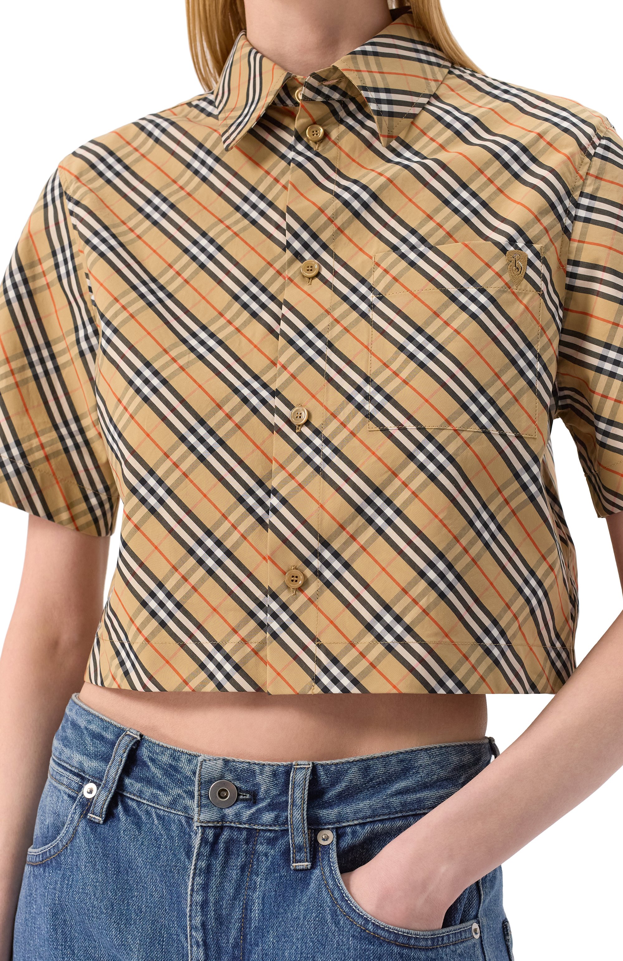 Хлопковая рубашка BURBERRY, арт. 8103544, фото 5