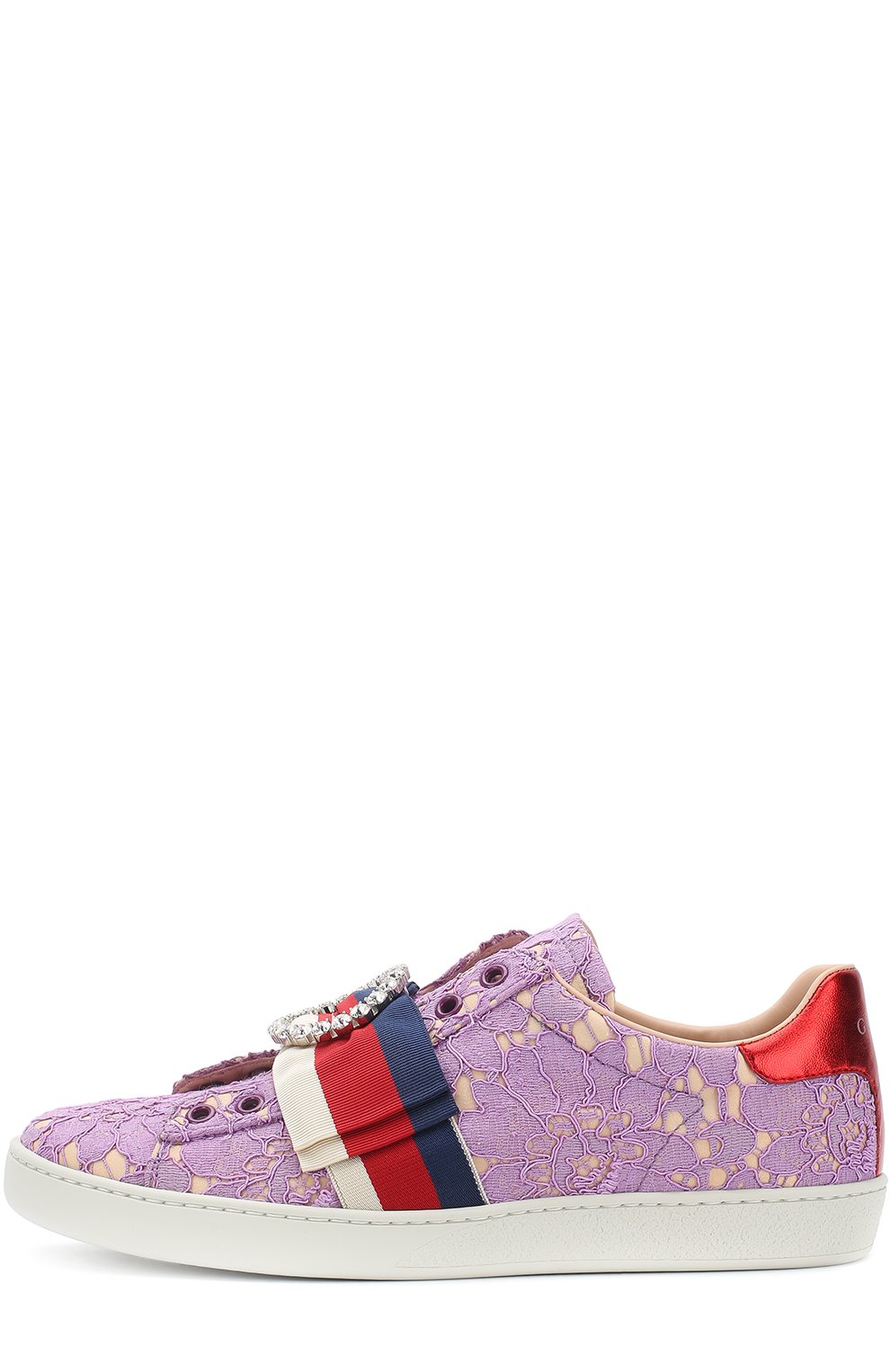 Текстильные кеды ace с кружевной отделкой GUCCI, арт. 498705/9MW10, фото 3