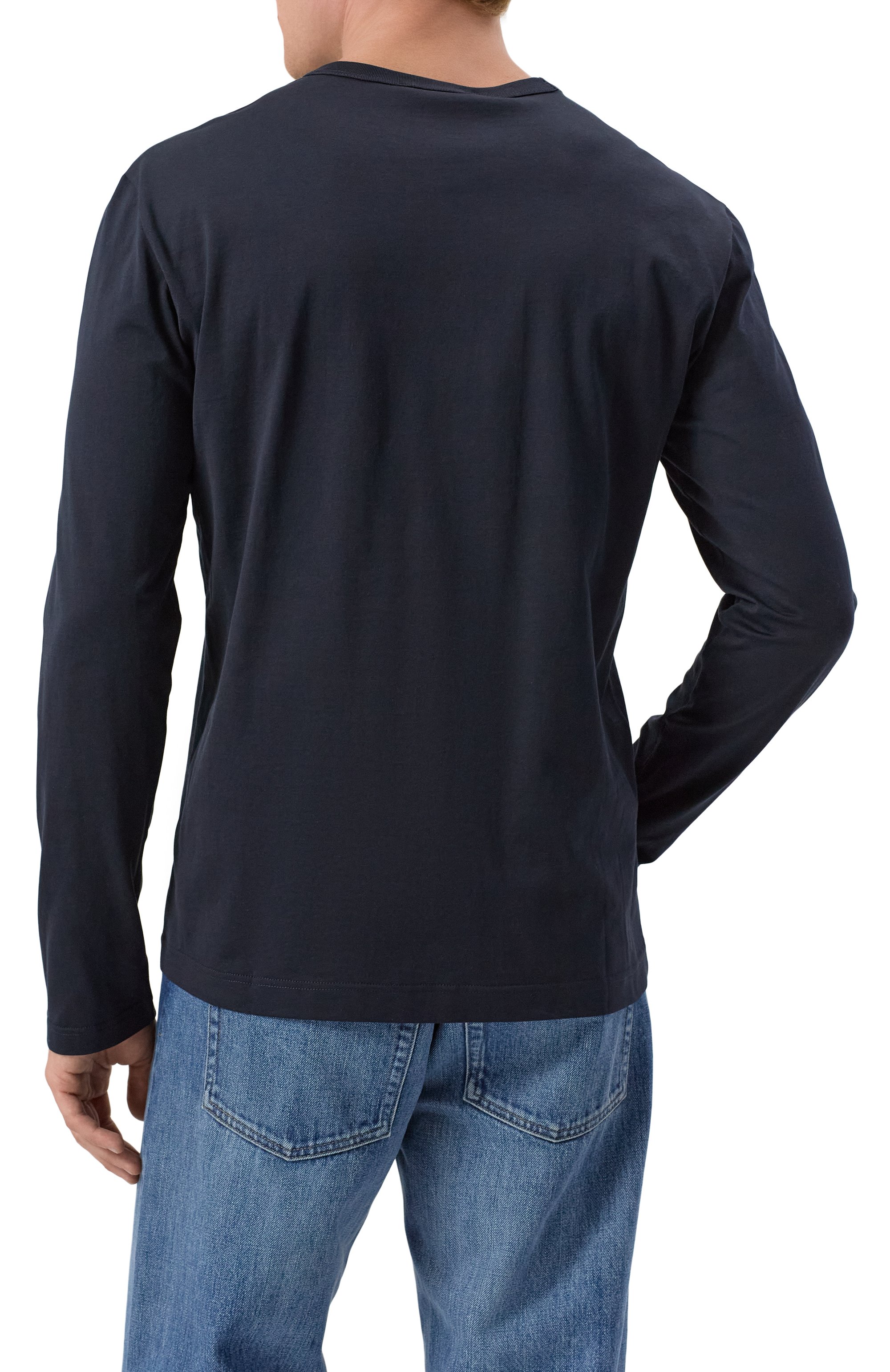 Хлопковый лонгслив DOLCE & GABBANA темно-синего цвета по цене 52150 руб., арт. G8PV0T/FU7EQ, фото 4 Хлопковый лонгслив DOLCE & GABBANA, арт. G8PV0T/FU7EQ, фото 4