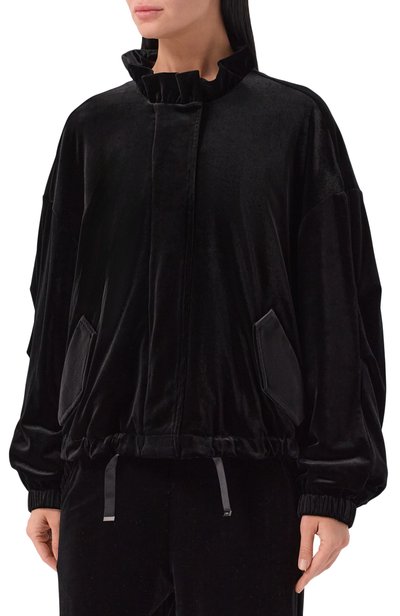 Бархатный бомбер EMPORIO ARMANI черного цвета по цене 55850 руб., арт. EW004145/AF13341, фото 3 Бархатный бомбер EMPORIO ARMANI, арт. EW004145/AF13341, фото 3