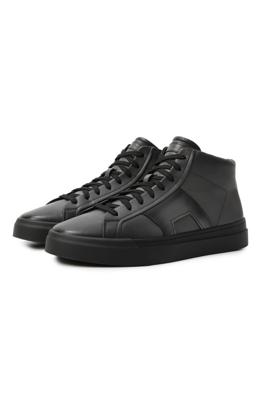 Кожаные кеды Gloria Santoni MBGG22025NE0RG0N Серый MBGG22025NE0RG0N