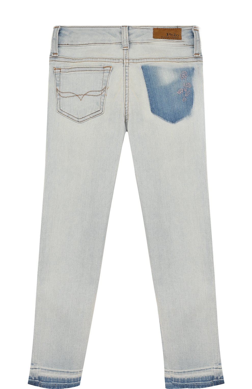 Джинсы с декоративными потертостями и вышивкой POLO RALPH LAUREN, арт. 313689943, фото 2