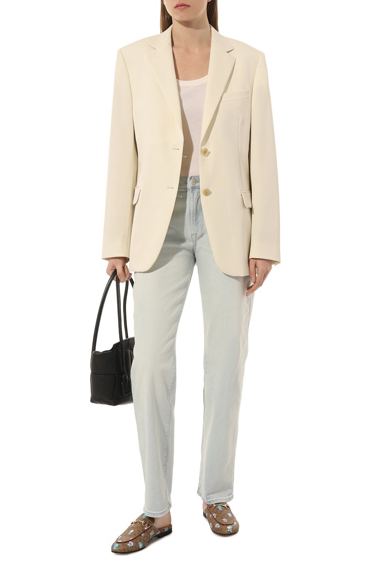 Женские сабо doraemon x gucci GUCCI коричневого цвета, арт. 655038 2TU10 | Фото 2 (Каблук высота: Низкий; Каблук тип: Устойчивый; Материал внутренний: Натуральная кожа; Подошва: Плоская; Материал внешний: Натуральная кожа)