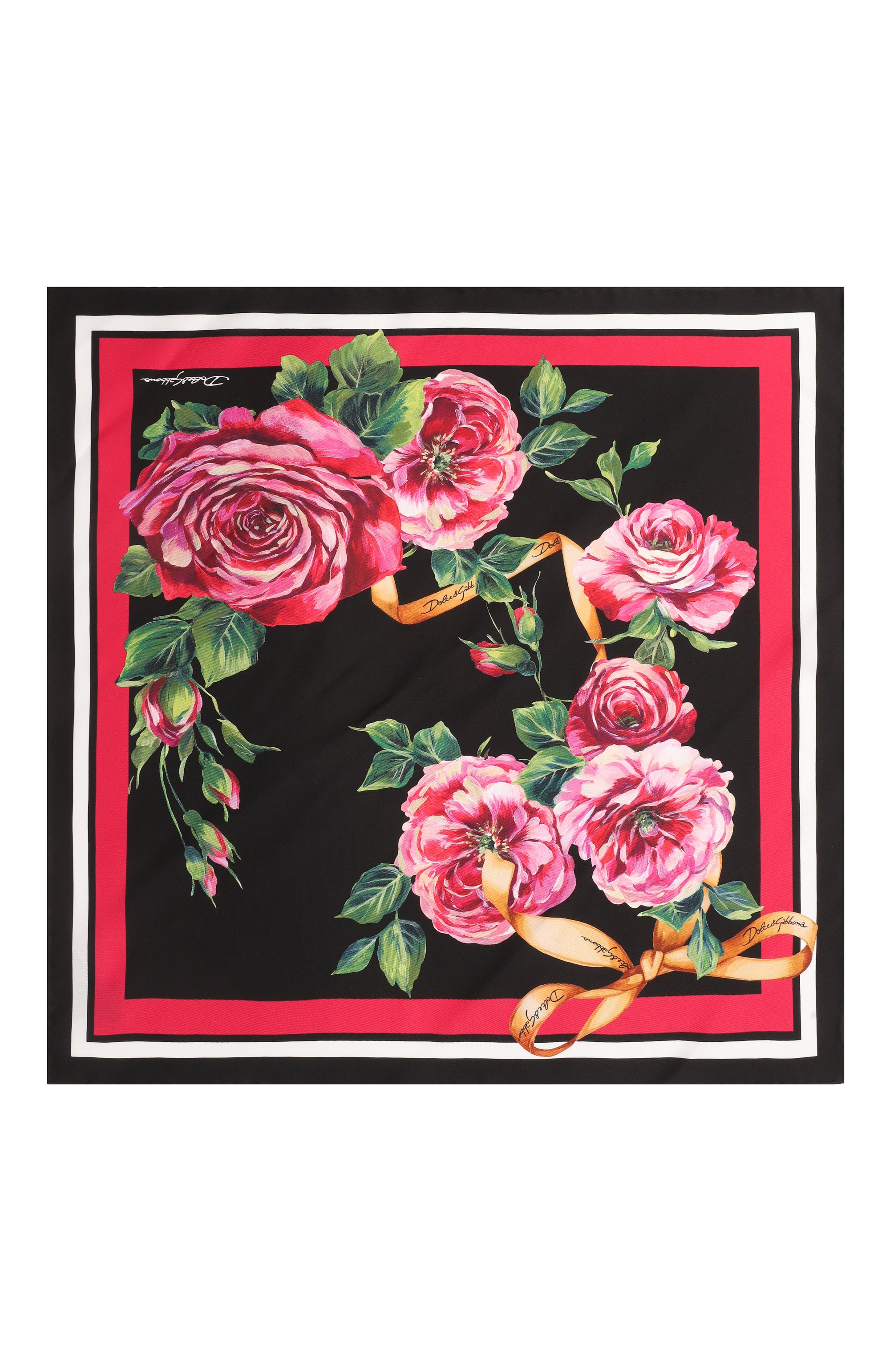 Шелковый платок DOLCE & GABBANA разноцветного цвета по цене 34350 руб., арт. FN093R/GDCUJ, фото 3 Шелковый платок DOLCE & GABBANA, арт. FN093R/GDCUJ, фото 3