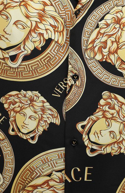 Шелковая сорочка VERSACE золотого цвета по цене 163000 руб., арт. AUU05060/1F00596, фото 5 Шелковая сорочка VERSACE, арт. AUU05060/1F00596, фото 5
