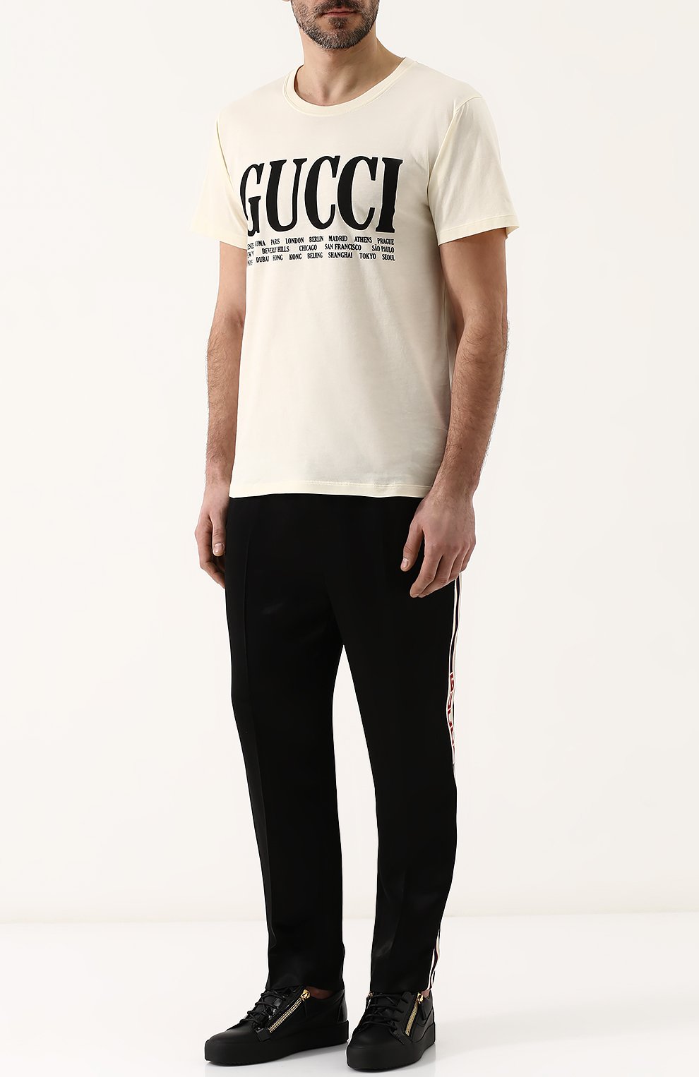 Хлопковая футболка с принтом GUCCI, арт. 493117/X3M22, фото 2