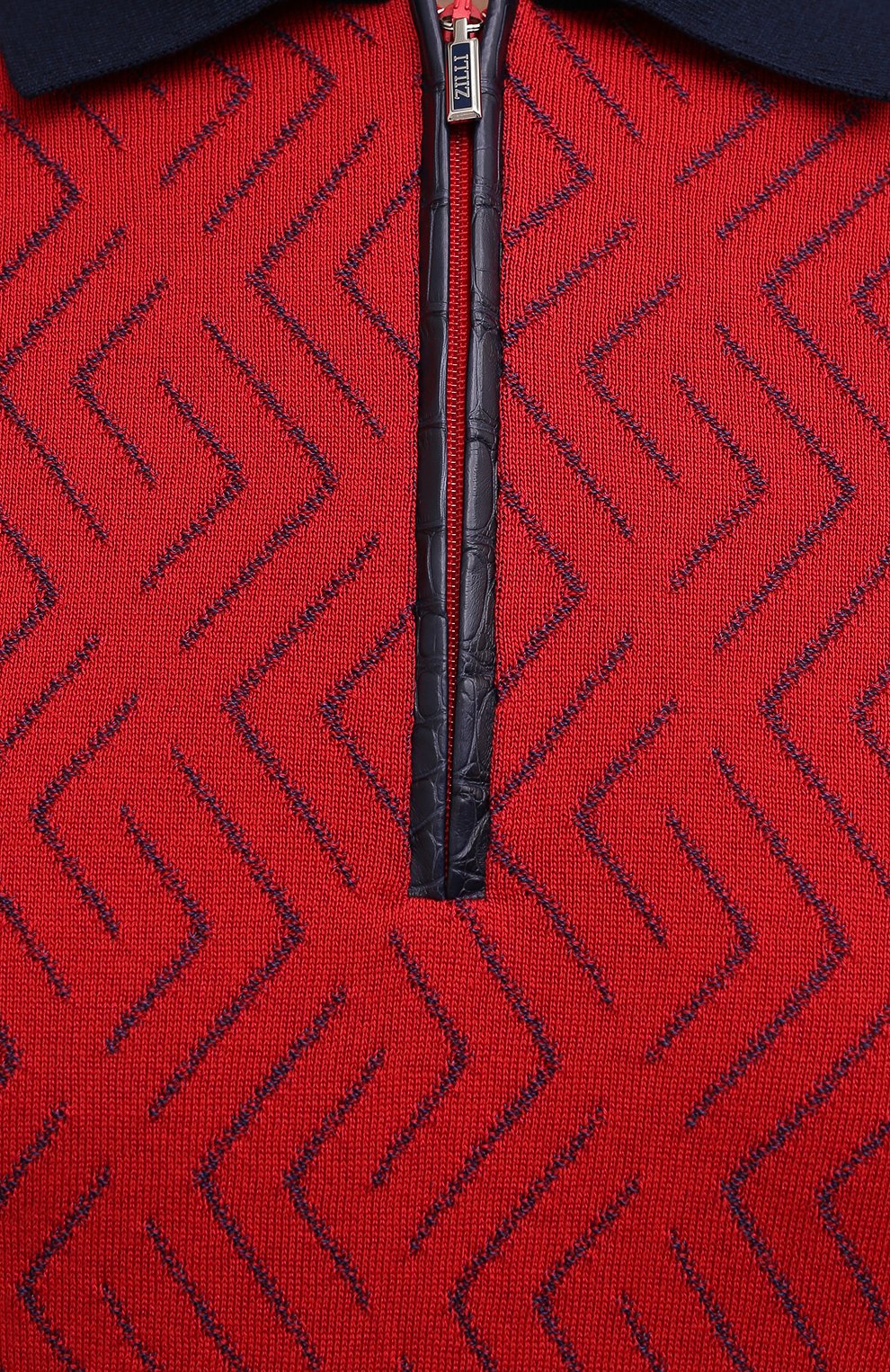 Поло с отделкой из кожи аллигатора ZILLI, арт. MBV-PZ082-LABC1/MC01/AMIS, фото 5