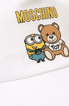Детская хлопковая бейсболка MOSCHINO белого цвета, арт. HMX01N/L0A04 | Фото 3 (Материал: Хлопок, Текстиль; Нос: Не проставлено)
