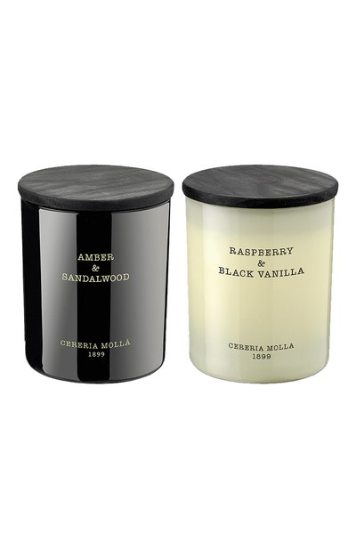 Подарочный сет свечей iv raspberry &amp; black vanilla / amber &amp; sandalwood (2x230g) CERERIA MOLLA 1899, арт. 8429868408957