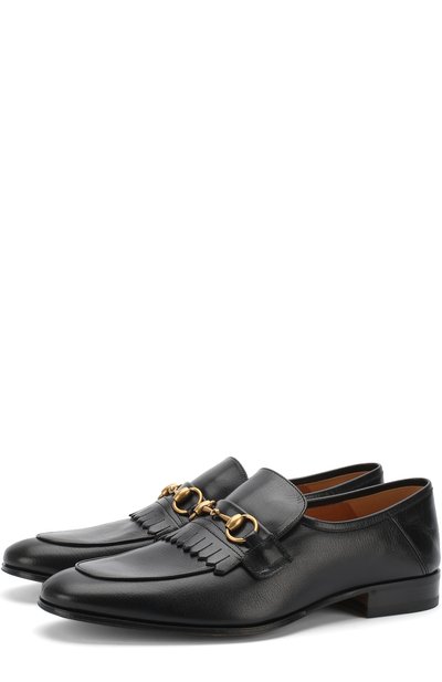 Кожаные лоферы с пряжкой-трензелем GUCCI, арт. 494652/D3V00, фото 1