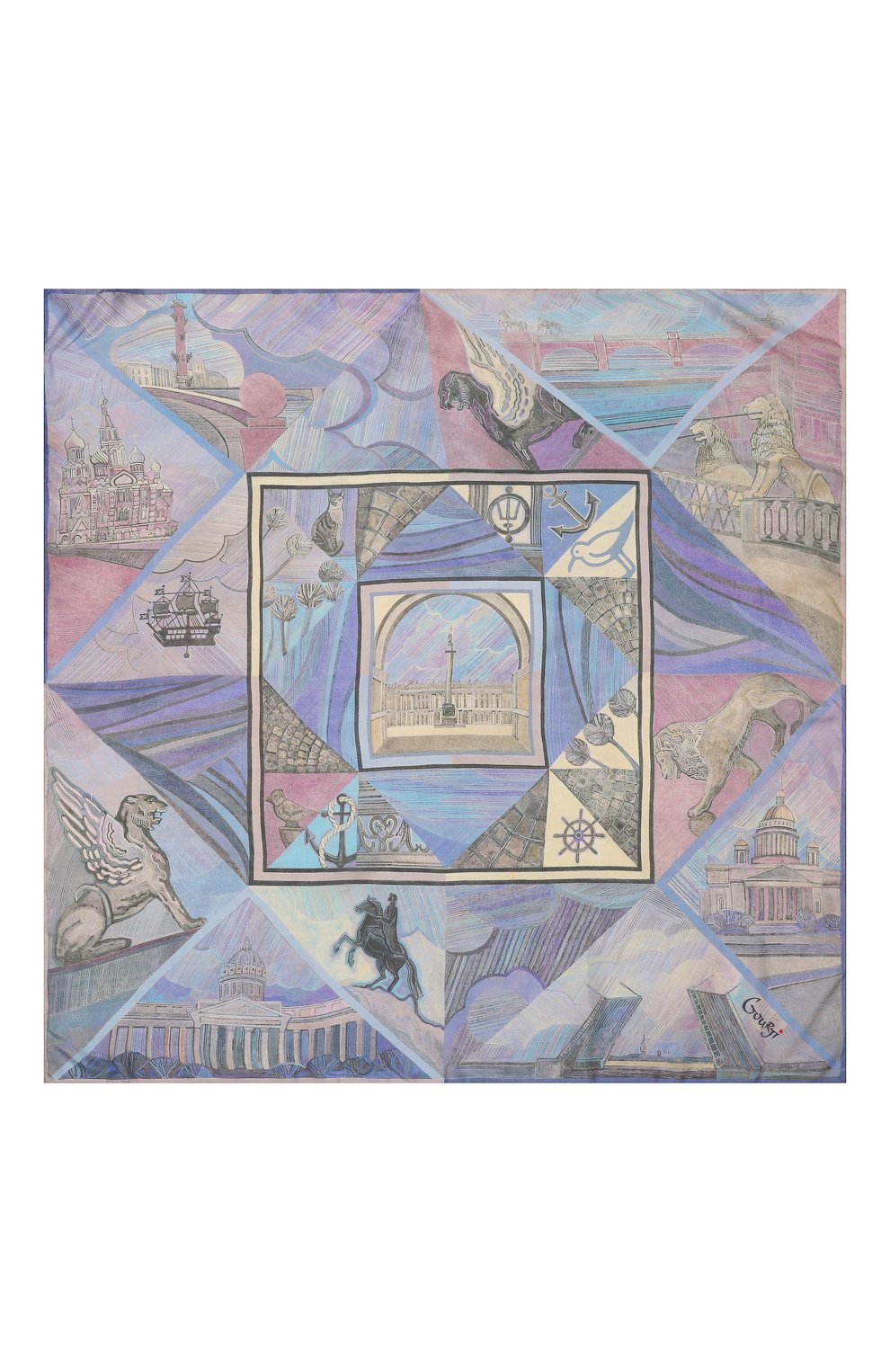 Шелковый платок санкт-петербург GOURJI, арт. T26SPB7R/1, фото 3