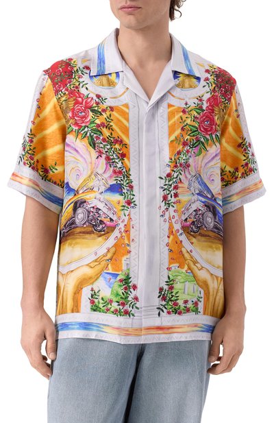 Шелковая рубашка CASABLANCA разноцветного цвета по цене 109500 руб., арт. U-MS25-SH-003-05, фото 3 Шелковая рубашка CASABLANCA, арт. U-MS25-SH-003-05, фото 3