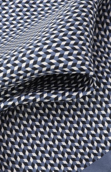 Мужской шелковый платок GIORGIO ARMANI голубого цвета, арт. GM000805/TE13656 | Фото 2 (Материал сплава: Проставлено; Нос: Не проставлено; Материал: Шелк, Текстиль)