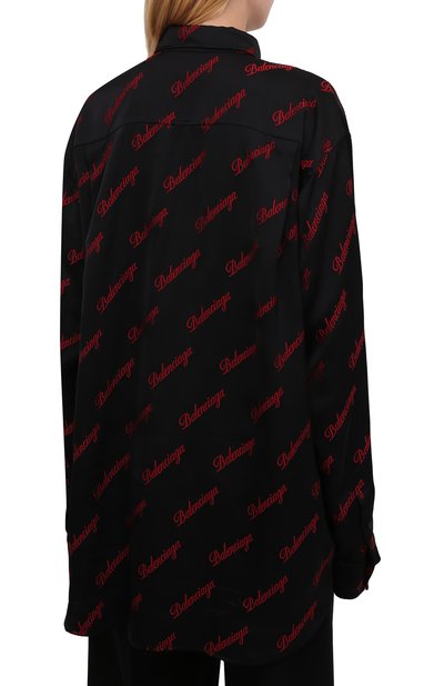 Рубашка из вискозы BALENCIAGA черного цвета по цене 158500 руб., арт. 658956/TK052, фото 4 Рубашка из вискозы BALENCIAGA, арт. 658956/TK052, фото 4