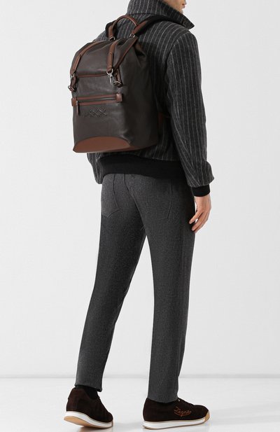 Кожаный рюкзак с внешним карманом на молнии ZEGNA, арт. C1379L-LUX, фото 2