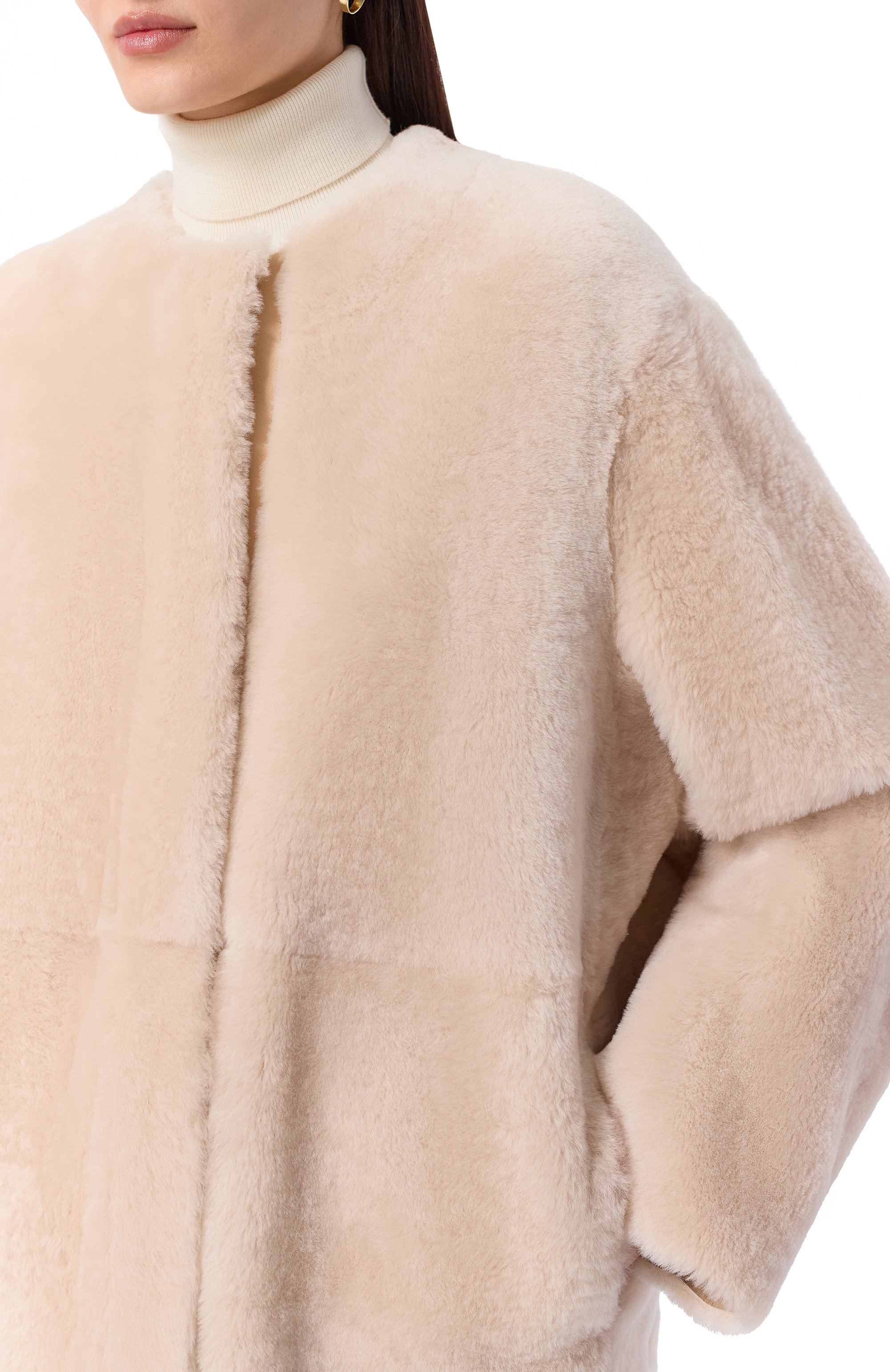 Дубленка из овчины MAX MARA STUDIO бежевого цвета по цене 363500 руб., арт. MELFI, фото 5 Дубленка из овчины MAX MARA STUDIO, арт. MELFI, фото 5