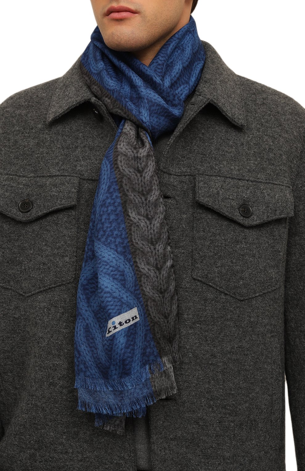 Шарф из шерсти и кашемира KITON, арт. USCIACK0261F09, фото 2