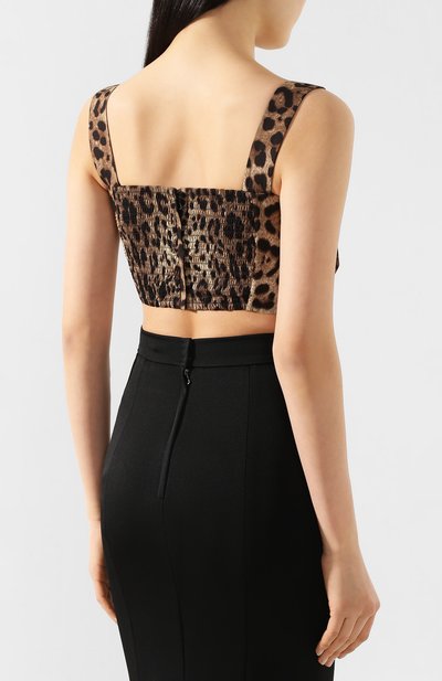 Хлопковый топ DOLCE & GABBANA леопардового цвета по цене 89950 руб., арт. F74H5T/HS5E3, фото 4 Хлопковый топ DOLCE & GABBANA, арт. F74H5T/HS5E3, фото 4