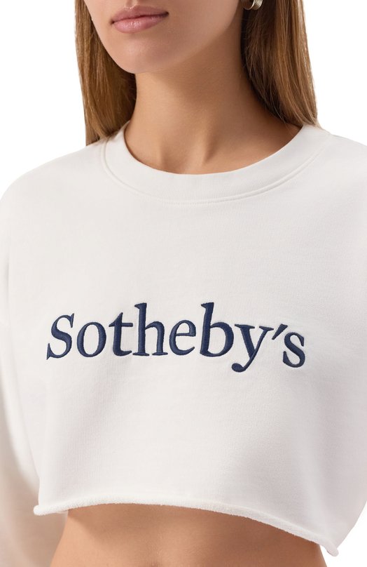 Хлопковый свитшот FRAME x Sotheby's Frame Denim WE25JSS002 Белый  WE25JSS002 Фото 5