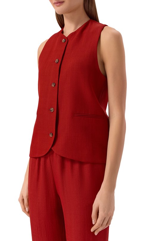 Жилет из вискозы и шерсти Loulou de Saison PAC0 Красный  PAC0 Фото 3