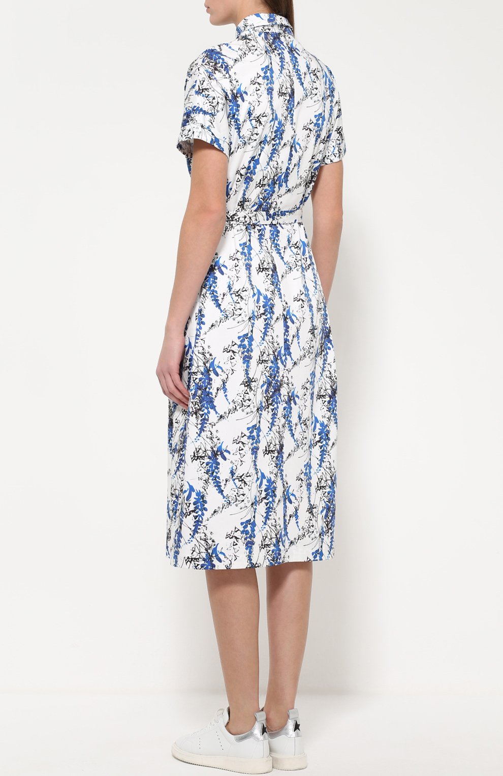 Приталенное платье-рубашка с поясом и ярким принтом KITON, арт. D41320/8N81, фото 4