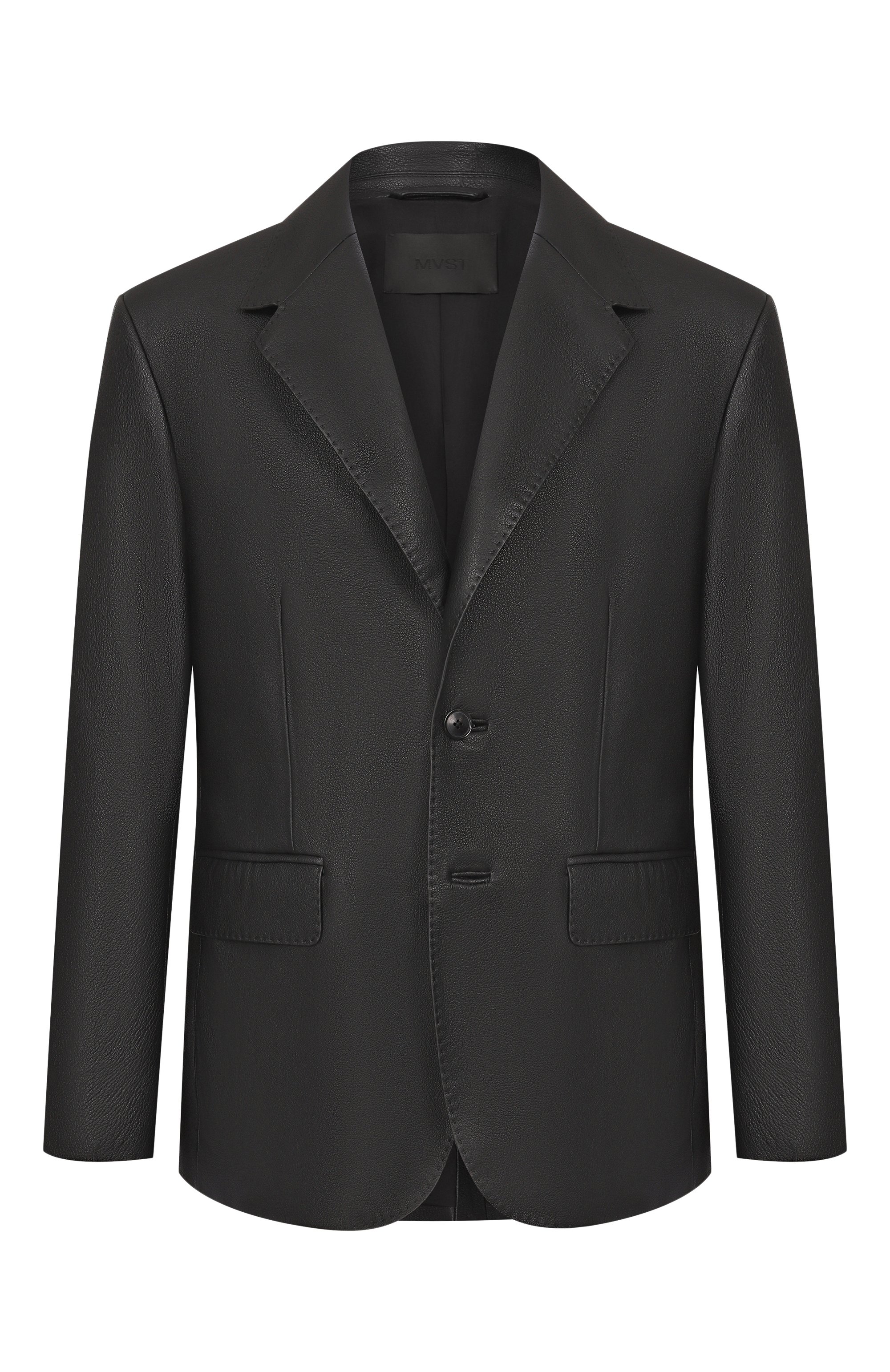 Кожаный пиджак MVST черного цвета по цене 489500 руб., арт. M25.1PM.J004/CERV0 SILKY, фото 1 Кожаный пиджак MVST, арт. M25.1PM.J004/CERV0 SILKY, фото 1