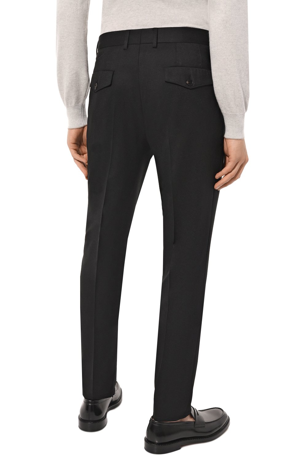 Шерстяные брюки BRUNELLO CUCINELLI черного цвета по цене 99500 руб., арт. ME226B2173, фото 4 Шерстяные брюки BRUNELLO CUCINELLI, арт. ME226B2173, фото 4