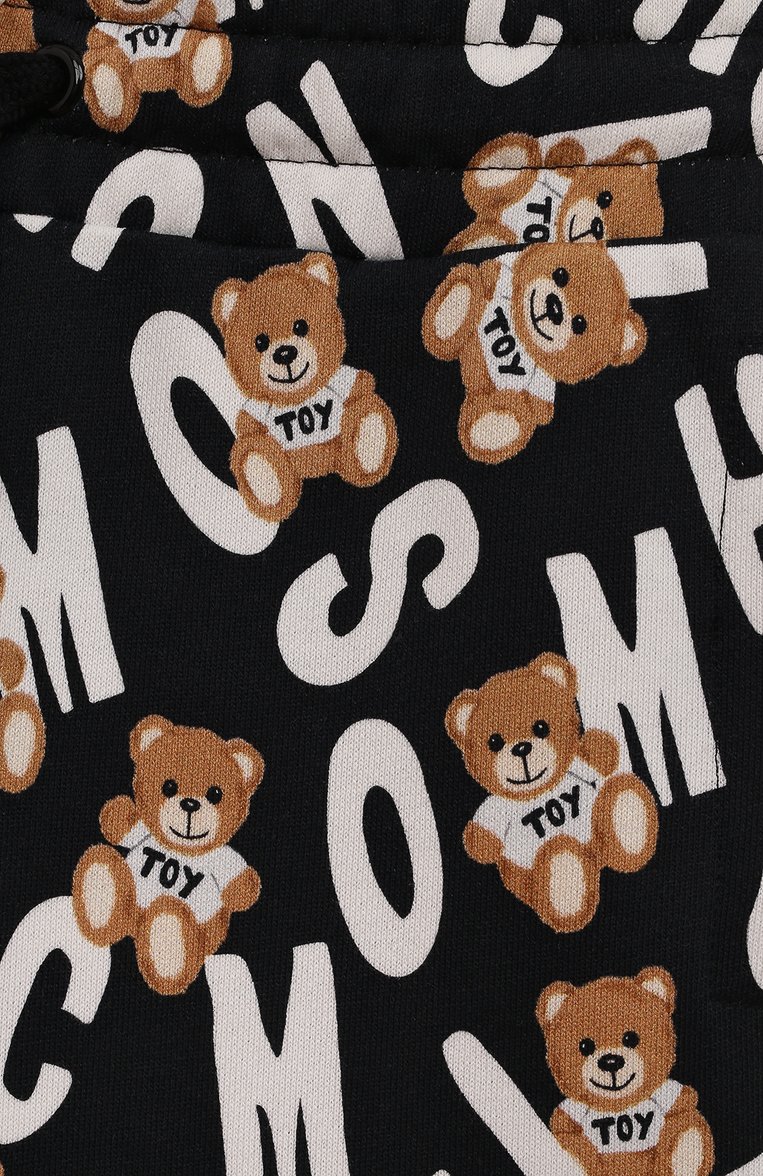 Детские хлопковые шорты MOSCHINO черного цвета, арт. HNQ00Q/LCB32/5 | Фото 3 (Материал внешний: Хлопок; Случай: Повседневный; Нос: Не проставлено)
