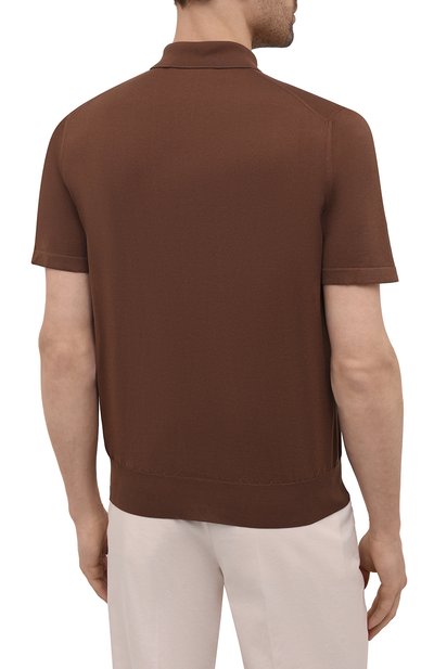 Хлопковое поло FIORONI коричневого цвета по цене 44400 руб., арт. MK22220C4, фото 4 Хлопковое поло FIORONI, арт. MK22220C4, фото 4