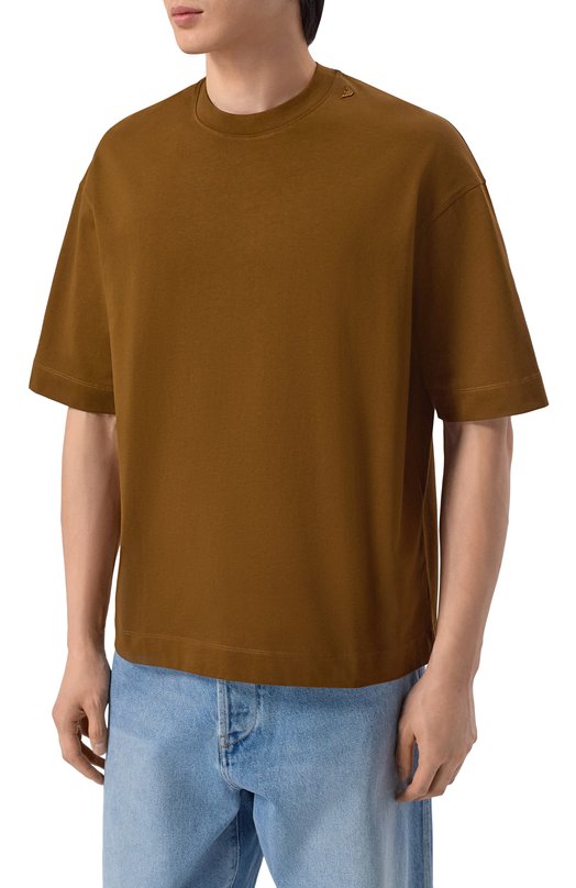 Хлопковая футболка Emporio Armani EM005256/AF24740 Коричневый  EM005256/AF24740 Фото 3