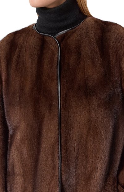 Шуба из норки GIULIA GURMAN коричневого цвета по цене 890040 руб., арт. 221DB40, фото 5 Шуба из норки GIULIA GURMAN, арт. 221DB40, фото 5