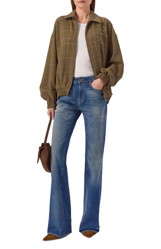 Шерстяной бомбер Golden Goose Deluxe Brand GWP02320.P002095 Коричневый  GWP02320.P002095 Фото 2