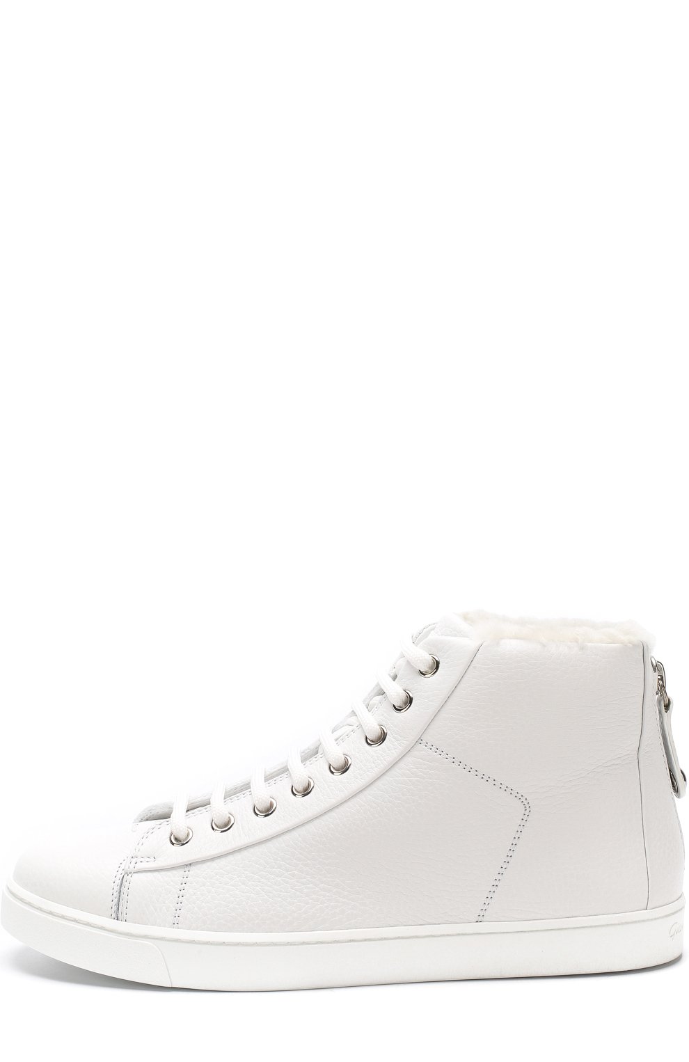 Высокие кожаные кеды peter с меховой подкладкой GIANVITO ROSSI, арт. S20386.W1WHT.B0XBIAN, фото 3