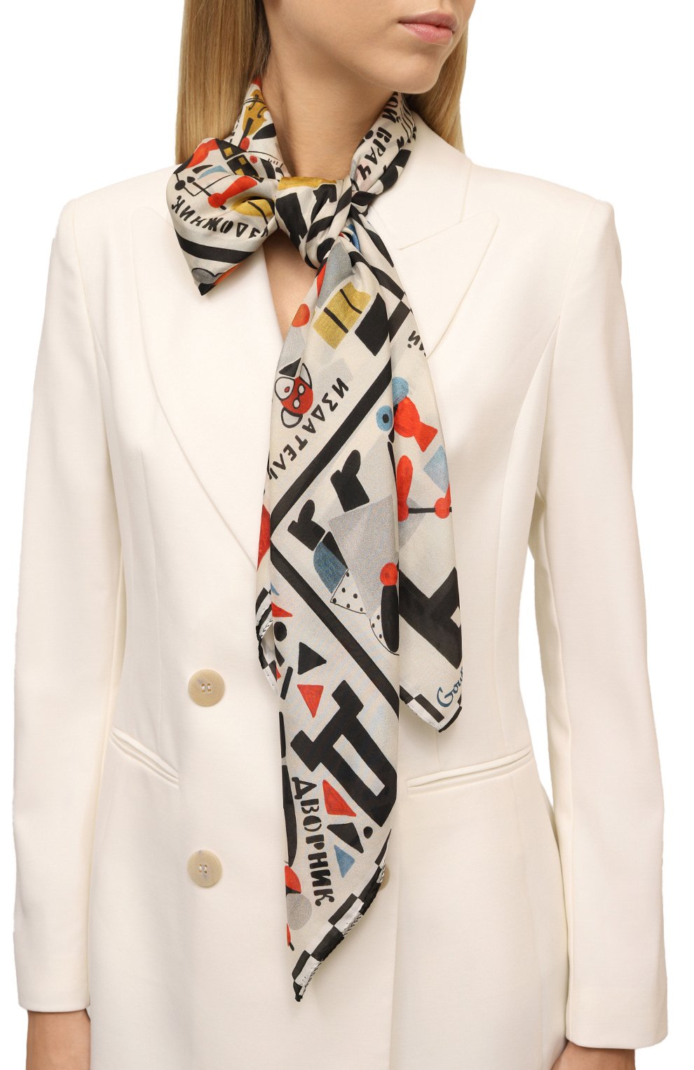 Шелковая шаль алфавит авангард GOURJI, арт. 91120337/993161108, фото 2