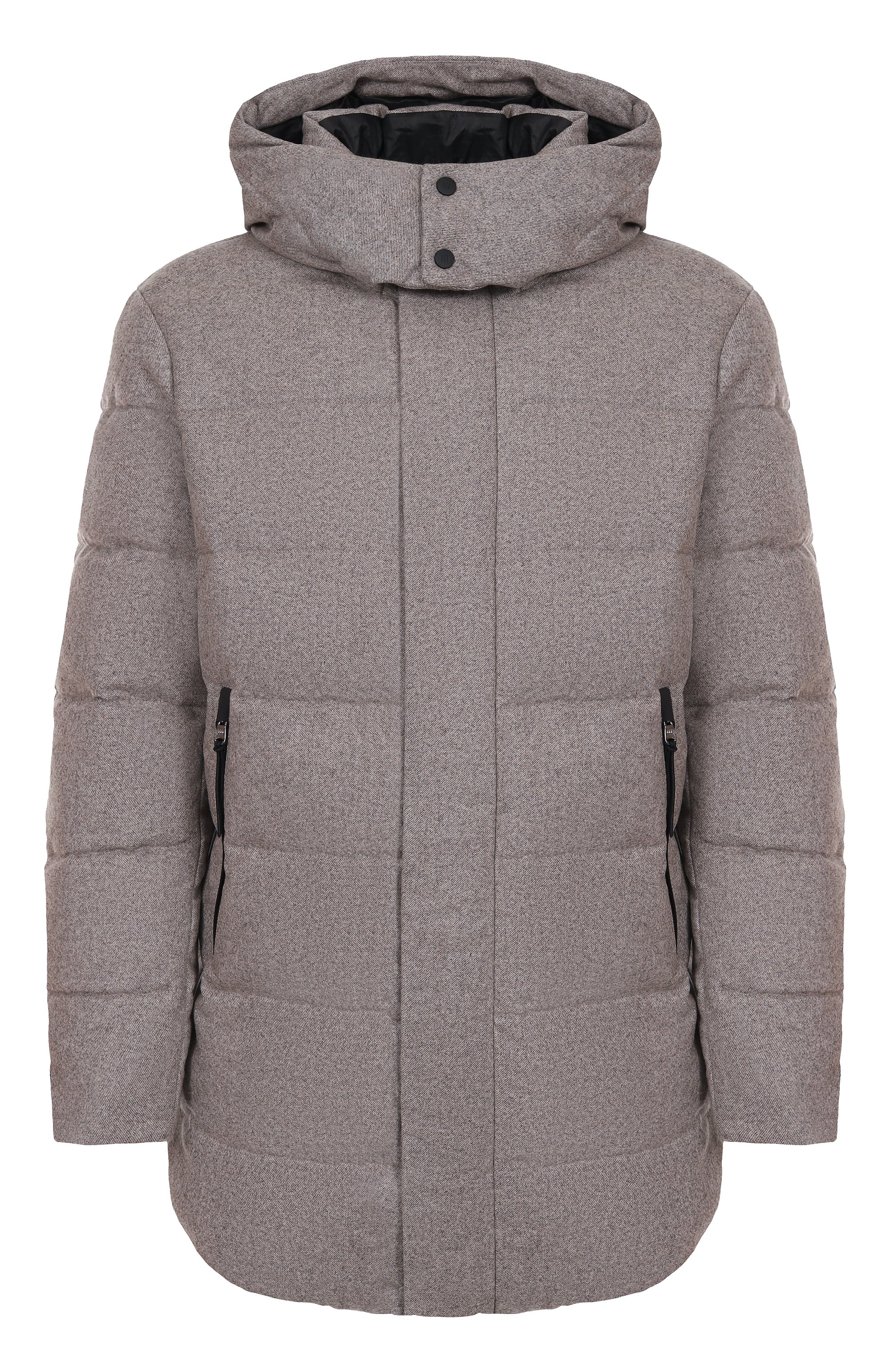 Шерстяной пуховик HETREGO темно-бежевого цвета по цене 110500 руб., арт. 8P422/PAW, фото 1 Шерстяной пуховик HETREGO, арт. 8P422/PAW, фото 1