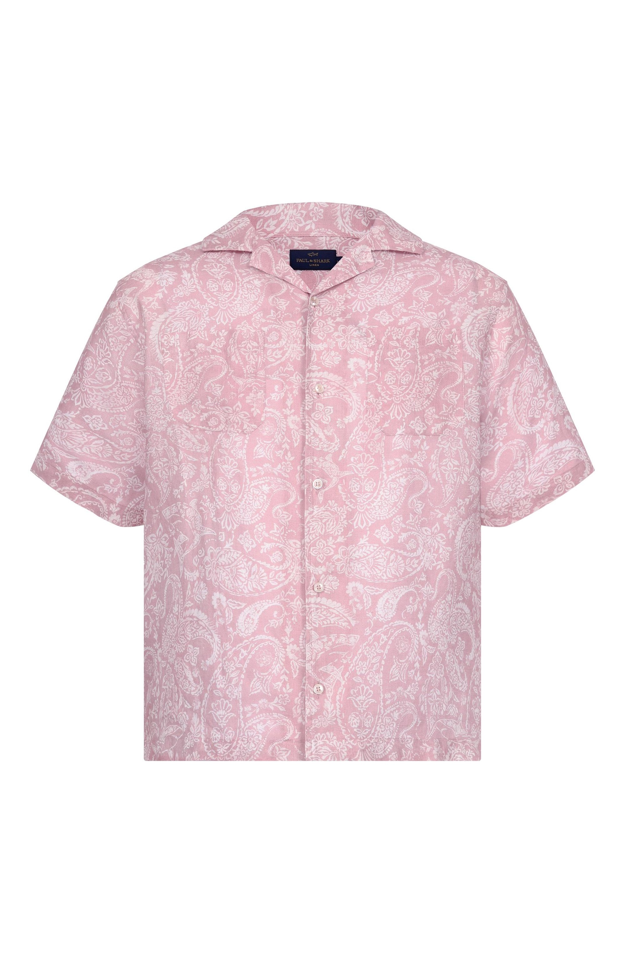 Льняная рубашка PAUL&SHARK светло-розового цвета по цене 53350 руб., арт. 26413177_001, фото 1 Льняная рубашка PAUL&SHARK, арт. 26413177_001, фото 1