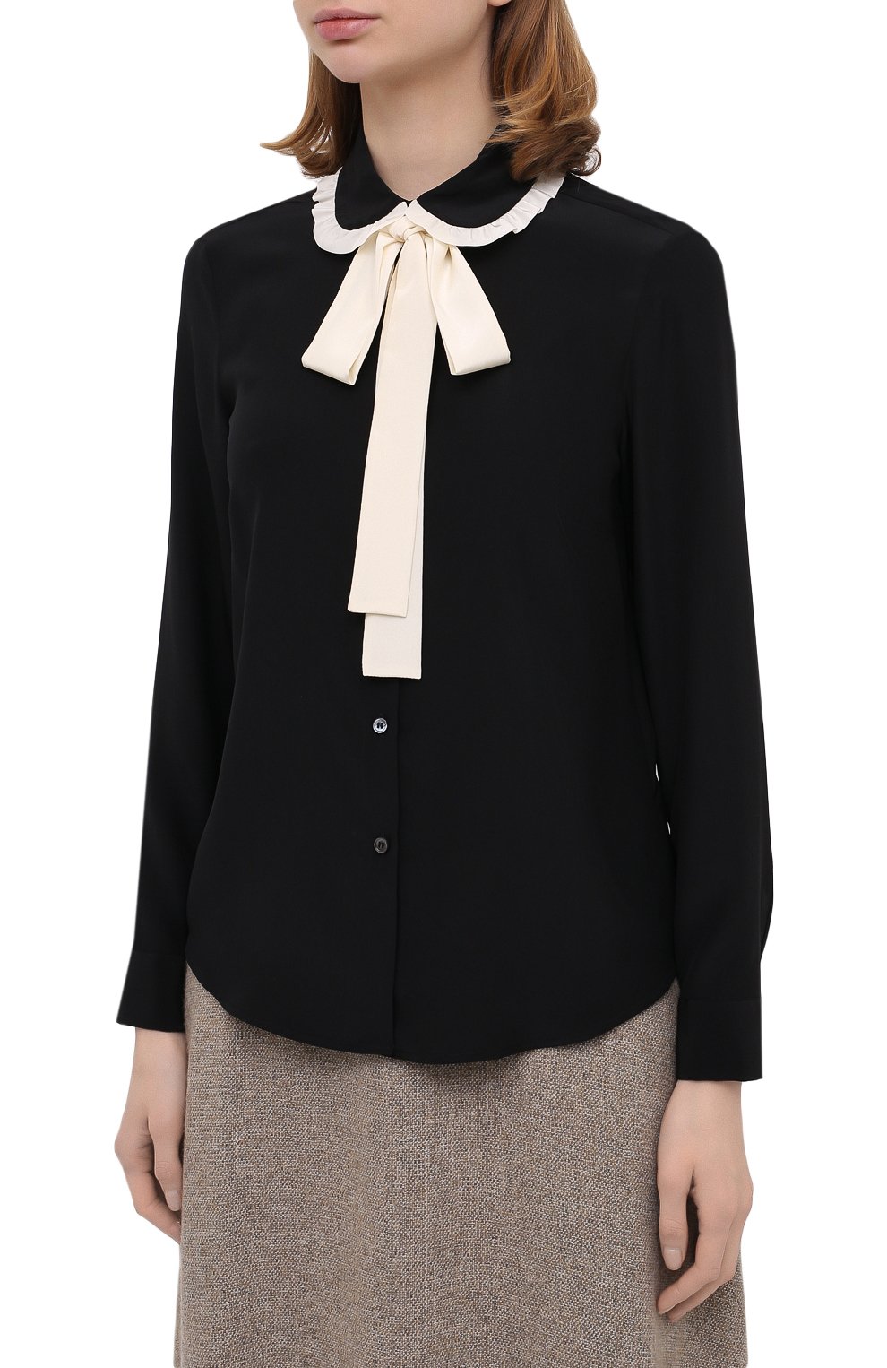 Шелковая блузка REDVALENTINO черно-белого цвета по цене 51850 руб., арт. UR3ABA80/48P, фото 3 Шелковая блузка REDVALENTINO, арт. UR3ABA80/48P, фото 3