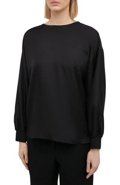 Шелковая блузка GIORGIO ARMANI черного цвета по цене 126000 руб., арт. 0WHCCZ04/TZ653, фото 3 Шелковая блузка GIORGIO ARMANI, арт. 0WHCCZ04/TZ653, фото 3
