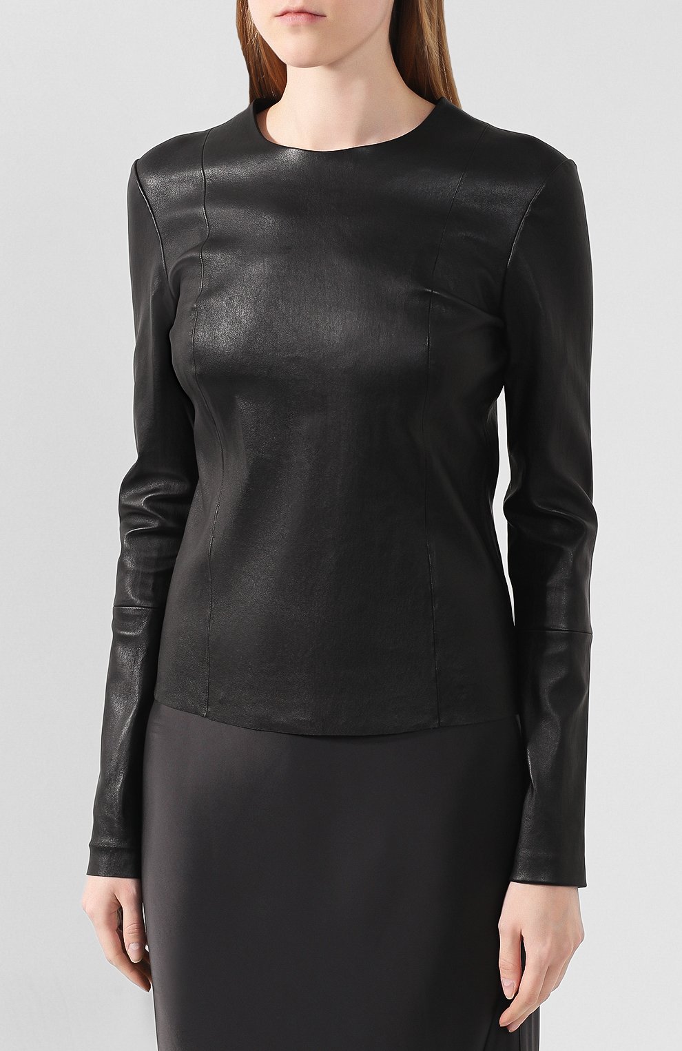 Кожаный топ HELMUT LANG черного цвета по цене 92650 руб., арт. J05HW501, фото 3 Кожаный топ HELMUT LANG, арт. J05HW501, фото 3