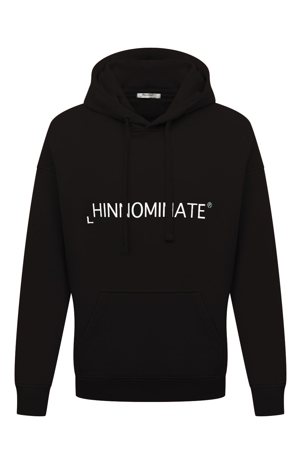 Хлопковое худи HINNOMINATE черного цвета по цене 14900 руб., арт. HNM205, фото 1 Хлопковое худи HINNOMINATE, арт. HNM205, фото 1