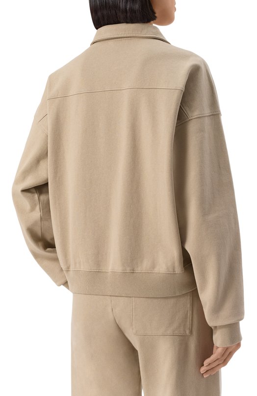Хлопковый свитшот Sporty and Rich ST073622508GY15 Бежевый  ST073622508GY15 Фото 4