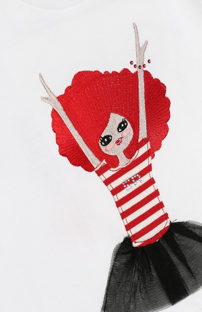 Хлопковая футболка с аппликацией и надписью на спине SONIA RYKIEL ENFANT, арт. 18S1TS13, фото 3