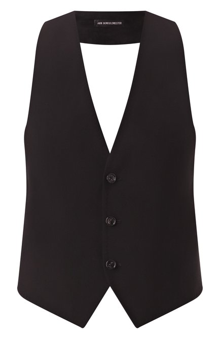 Мужской жилет из вискозы ANN DEMEULEMEESTER черного цвета, арт. B0012501/FA558 | Фото 1 (Материал сплава: Проставлено; Материал внешний: Вискоза; Нос: Не проставлено)