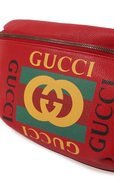 Кожаная поясная сумка GUCCI красного цвета по цене 141120 руб., арт. 530412 0GDCT, фото 3 Кожаная поясная сумка GUCCI, арт. 530412 0GDCT, фото 3
