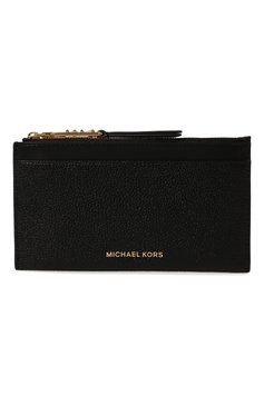 Женский кожаный футляр для кредитных карт MICHAEL MICHAEL KORS черного цвета, арт. 34H3G8ED3L | Фото 1 (Материал: Натуральная кожа; Материал сплава: Проставлено; Нос: Не пр�оставлено)